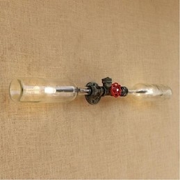 Applique da parete rétro con bottiglia d'acqua, stile rustico, grigio