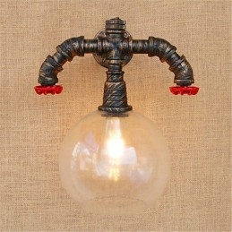 Applique da parete rustica/lodge anodizzata mini con protezione occhi, luce ambientale