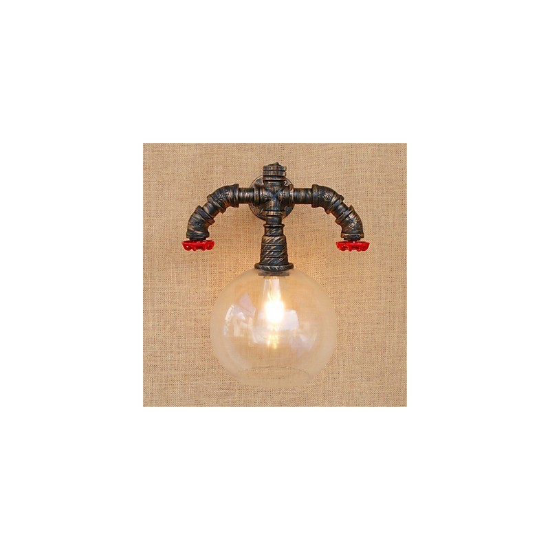 Applique da parete rustica/lodge anodizzata mini con protezione occhi, luce ambientale