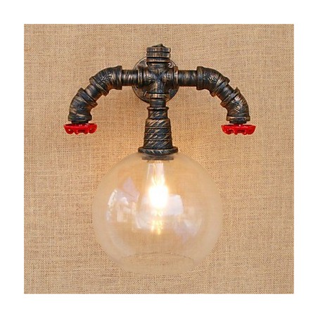 Applique da parete rustica/lodge anodizzata mini con protezione occhi, luce ambientale
