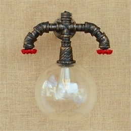 Applique da parete rustica/lodge anodizzata mini con protezione occhi, luce ambientale