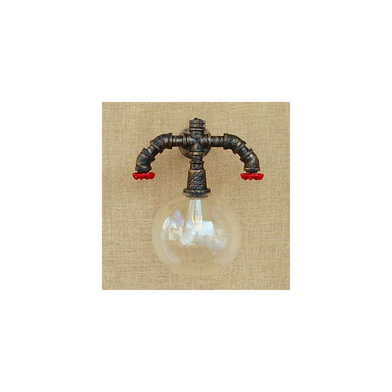 Applique da parete rustica/lodge anodizzata mini con protezione occhi, luce ambientale