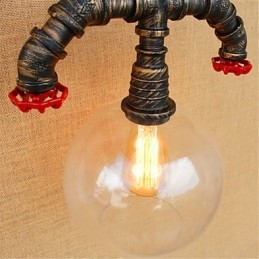 Applique da parete rustica/lodge anodizzata mini con protezione occhi, luce ambientale