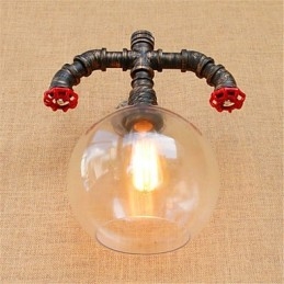 Applique da parete rustica/lodge anodizzata mini con protezione occhi, luce ambientale