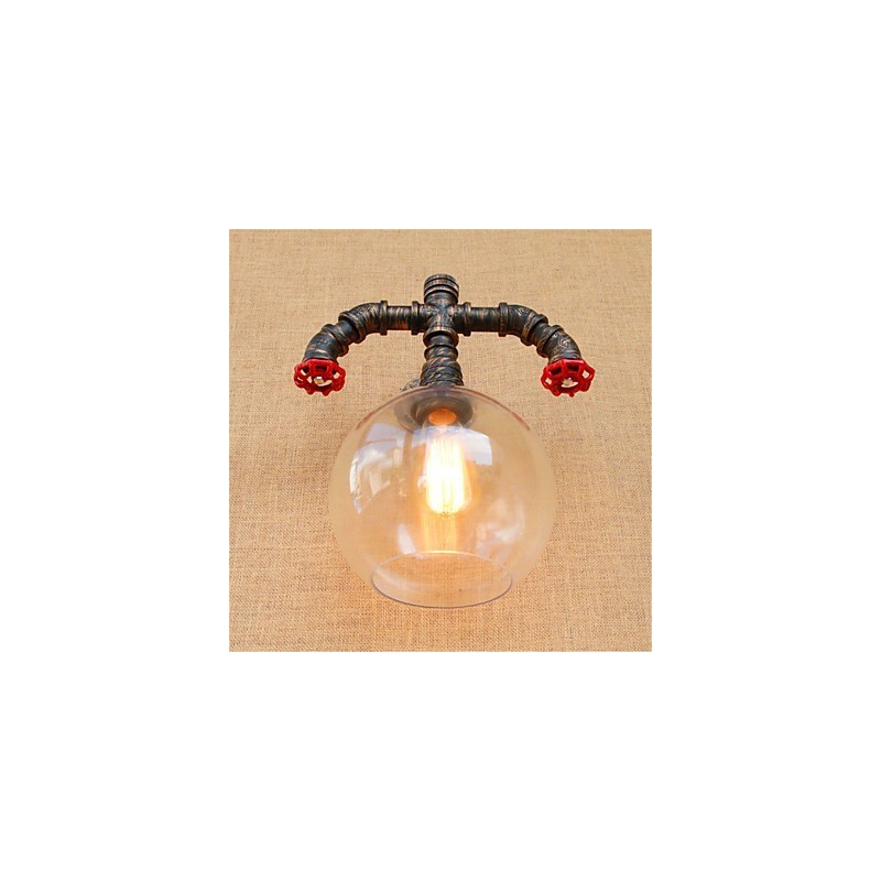 Applique da parete rustica/lodge anodizzata mini con protezione occhi, luce ambientale