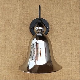 Applique da parete rustica argento con faretto da incasso E27 40 W