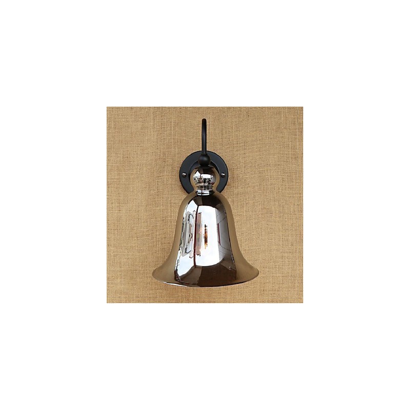 Applique da parete rustica argento con faretto da incasso E27 40 W