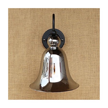 Applique da parete rustica argento con faretto da incasso E27 40 W