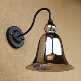 Applique da parete rustica argento con faretto da incasso E27 40 W