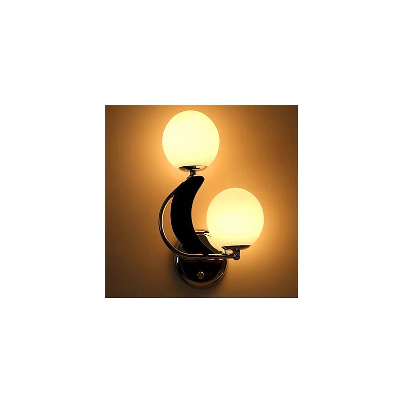 Applique da parete moderna contemporanea argento luce ambientale E27 2 lampadine incluse