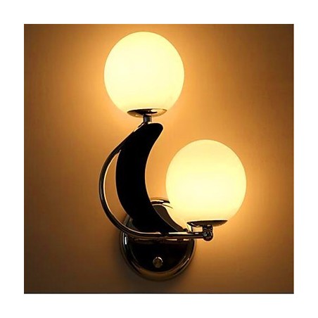 Applique da parete moderna contemporanea argento luce ambientale E27 2 lampadine incluse