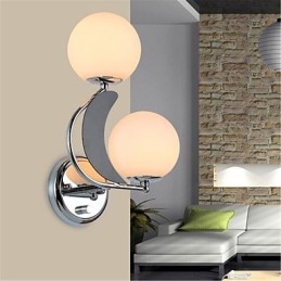 Applique da parete moderna contemporanea argento luce ambientale E27 2 lampadine incluse