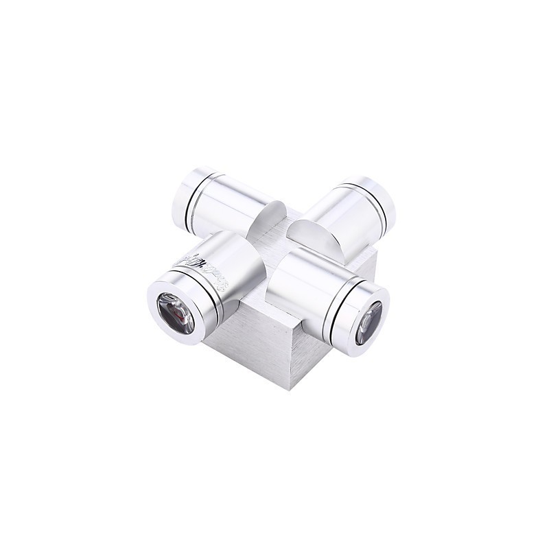 Applique da parete moderna minimalista a croce V con LED integrato, 4 lampadine, finitura spazzolata