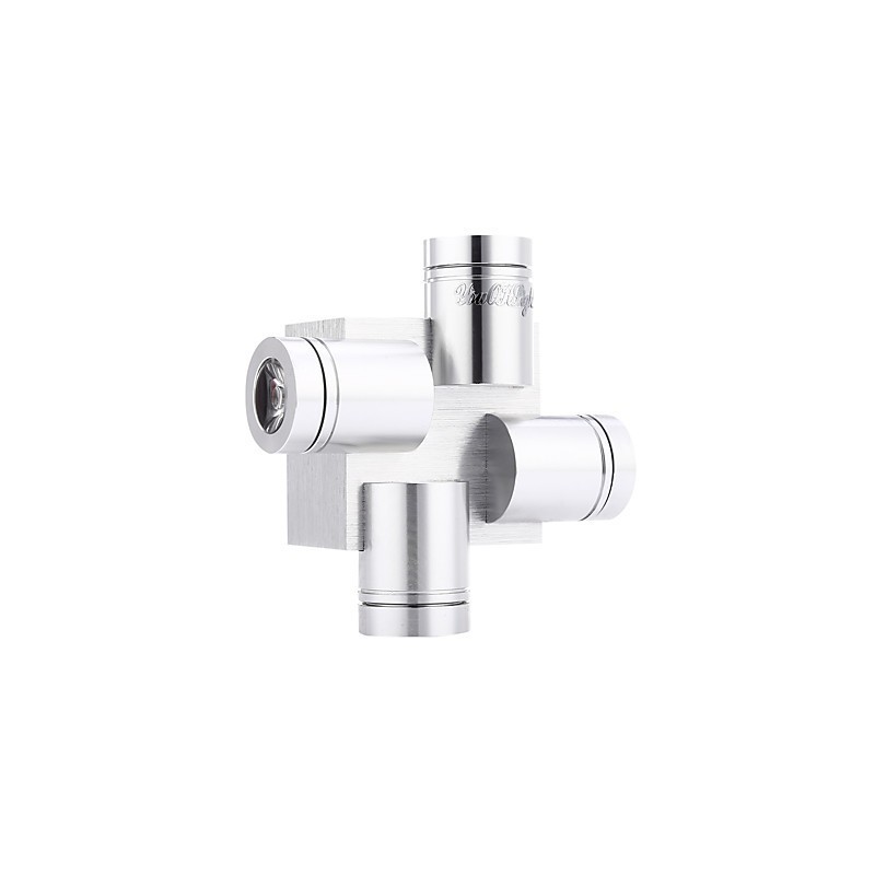 Applique da parete moderna minimalista a croce V con LED integrato, 4 lampadine, finitura spazzolata