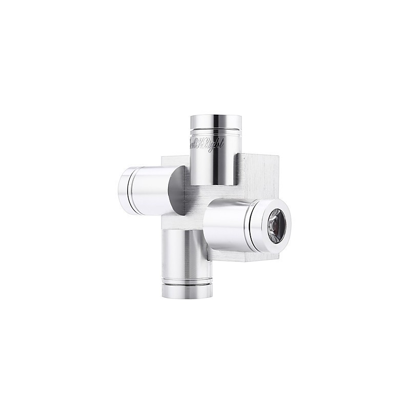 Applique da parete moderna minimalista a croce V con LED integrato, 4 lampadine, finitura spazzolata