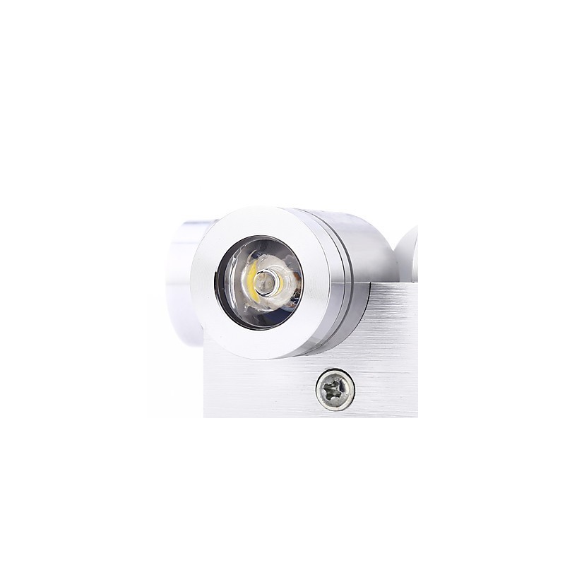 Applique da parete moderna minimalista a croce V con LED integrato, 4 lampadine, finitura spazzolata