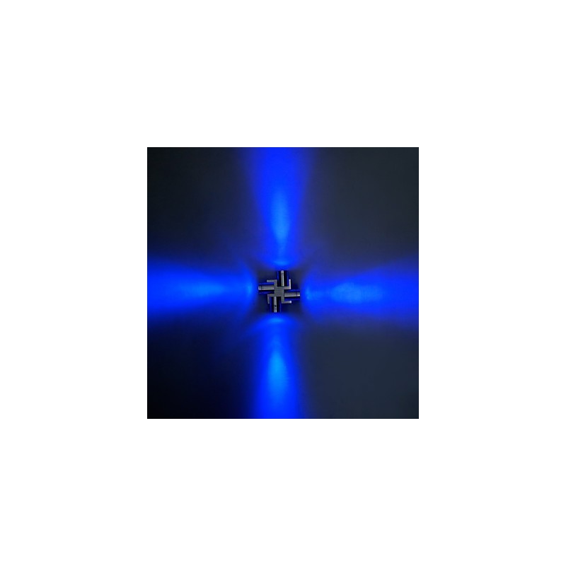 Applique da parete moderna minimalista a croce V con LED integrato, 4 lampadine, finitura spazzolata