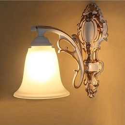 Applique da parete mini rustica/lodge country moderna con paralume in vetro E27