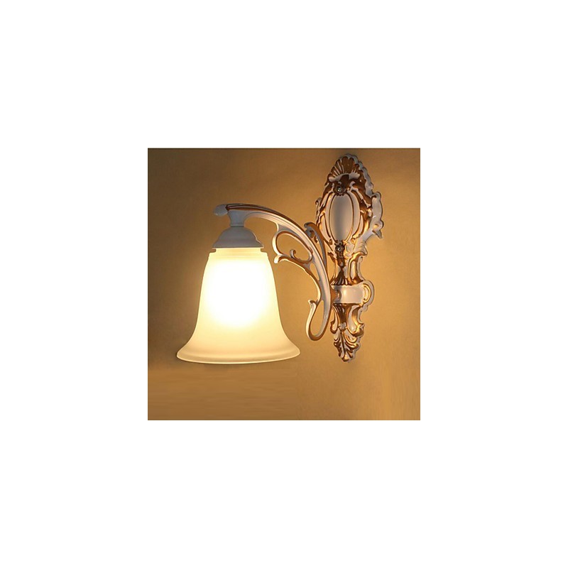 Applique da parete mini rustica/lodge country moderna con paralume in vetro E27