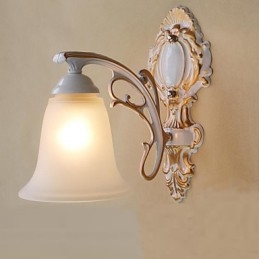 Applique da parete mini rustica/lodge country moderna con paralume in vetro E27