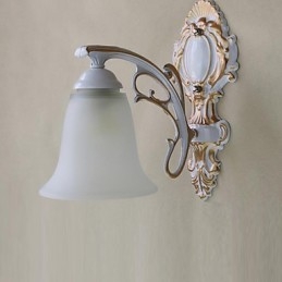 Applique da parete mini rustica/lodge country moderna con paralume in vetro E27