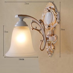 Applique da parete mini rustica/lodge country moderna con paralume in vetro E27