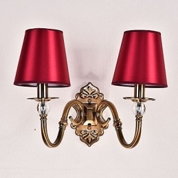 Applique da parete classica elettroplaccata per protezione occhi E14 2 lampadine