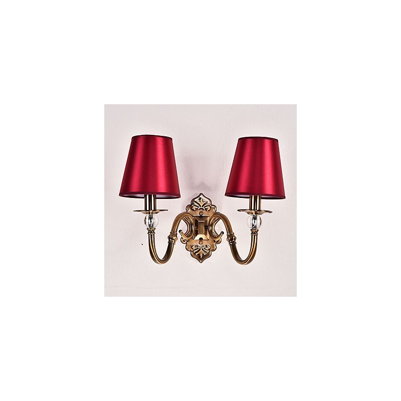 Applique da parete classica elettroplaccata per protezione occhi E14 2 lampadine