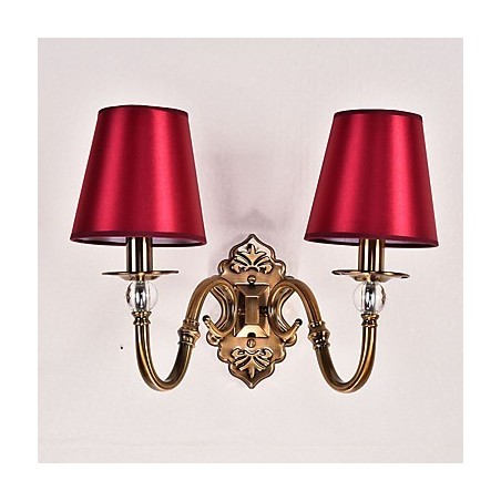 Applique da parete classica elettroplaccata per protezione occhi E14 2 lampadine