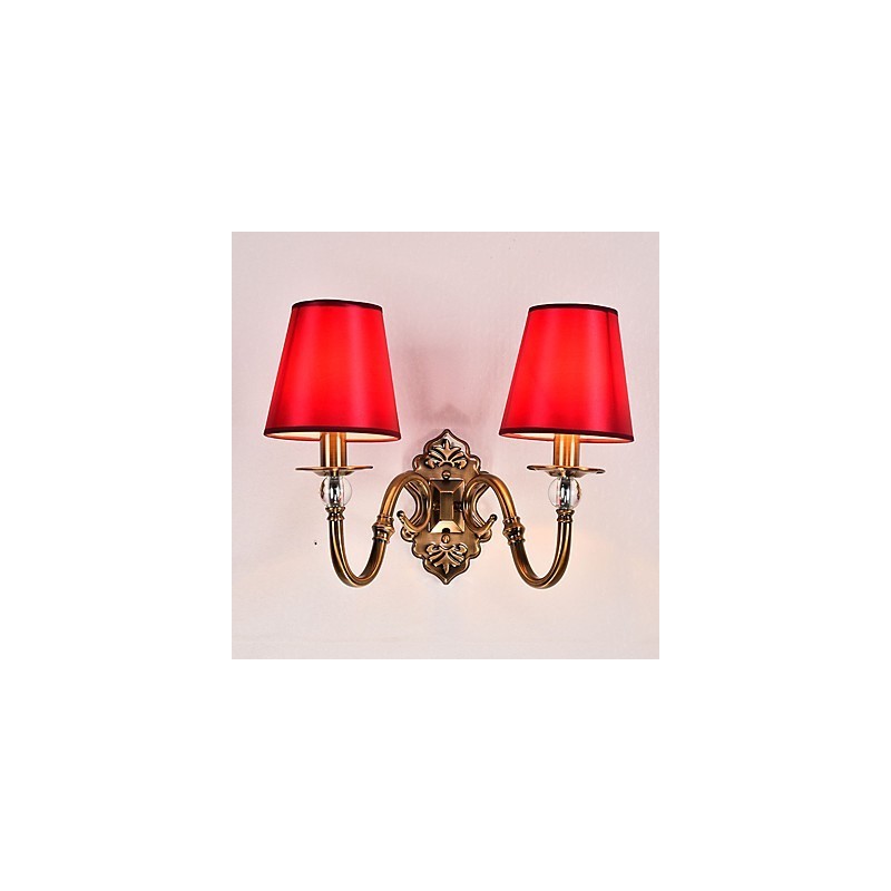 Applique da parete classica elettroplaccata per protezione occhi E14 2 lampadine