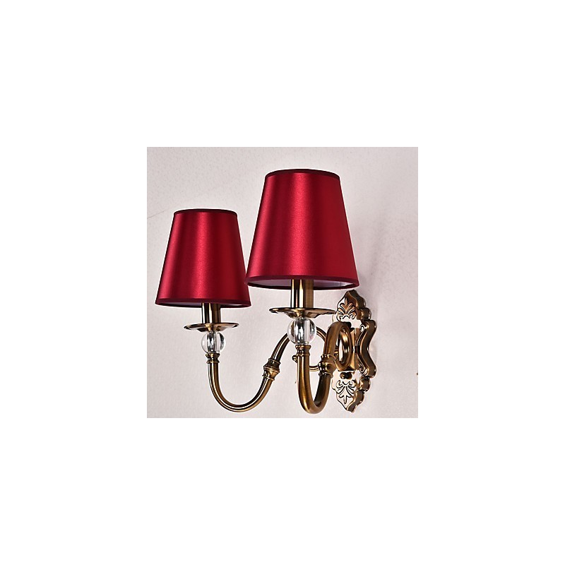 Applique da parete classica elettroplaccata per protezione occhi E14 2 lampadine
