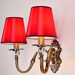 Applique da parete classica elettroplaccata per protezione occhi E14 2 lampadine