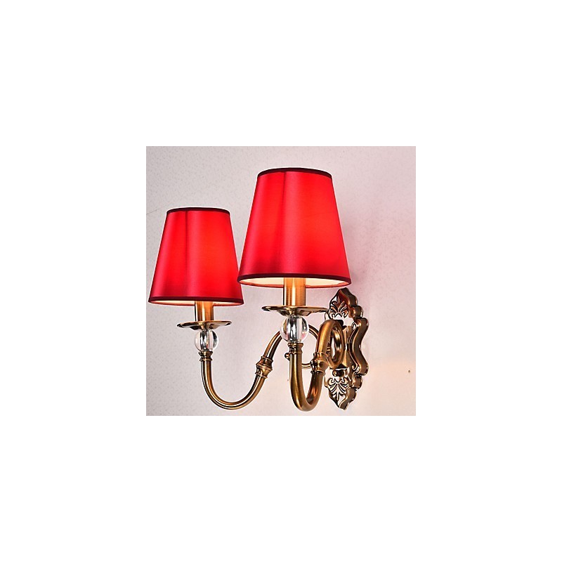 Applique da parete classica elettroplaccata per protezione occhi E14 2 lampadine
