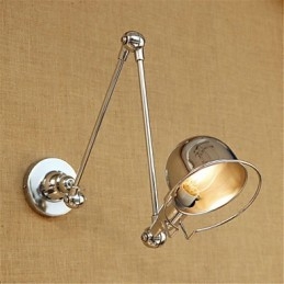 Applique da parete cromata con braccio oscillante e faretto da incasso, 1x E14 40 W