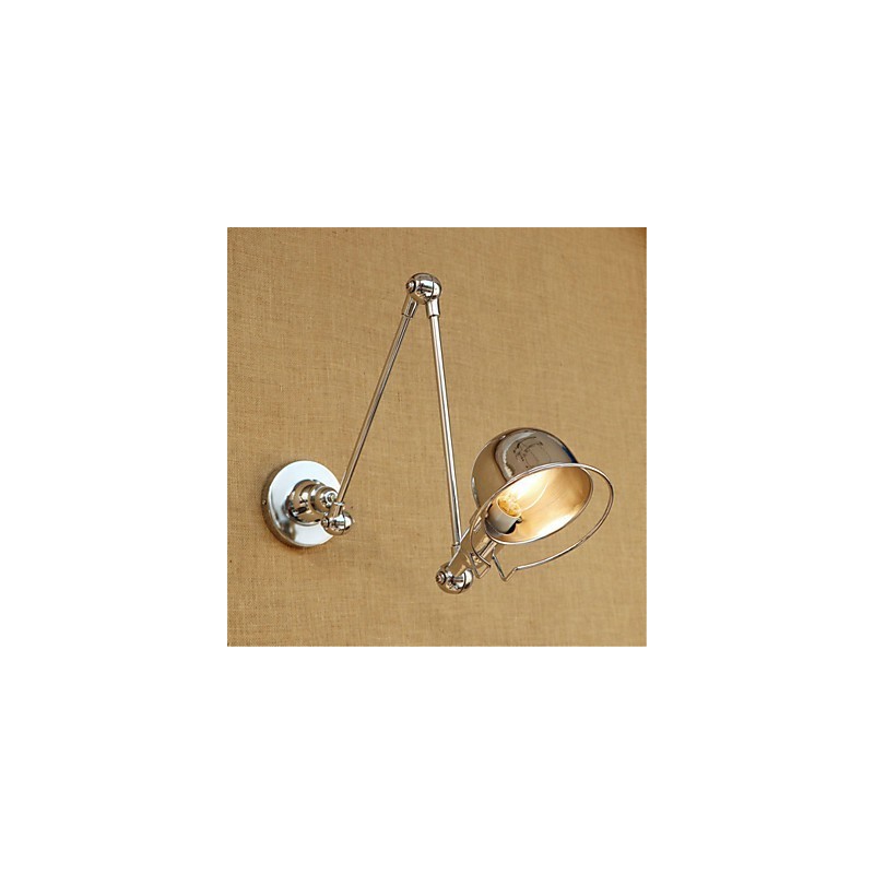 Applique da parete cromata con braccio oscillante e faretto da incasso, 1x E14 40 W