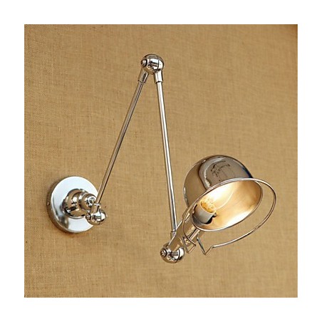 Applique da parete cromata con braccio oscillante e faretto da incasso, 1x E14 40 W
