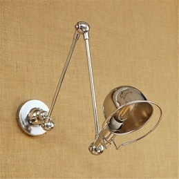 Applique da parete cromata con braccio oscillante e faretto da incasso, 1x E14 40 W
