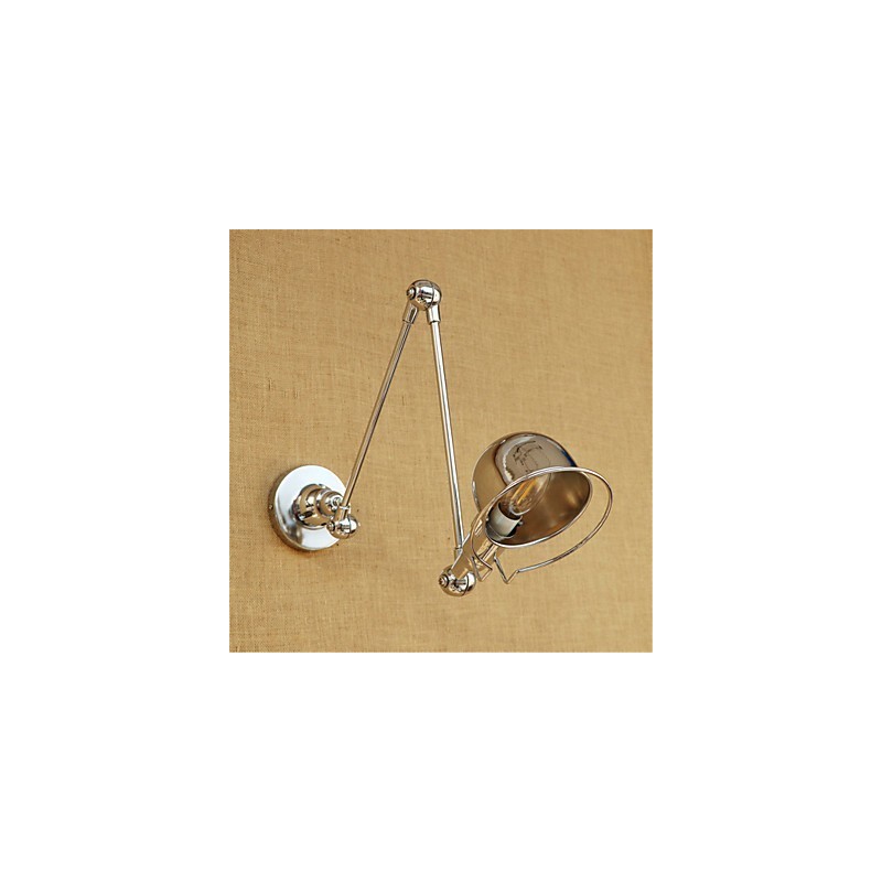 Applique da parete cromata con braccio oscillante e faretto da incasso, 1x E14 40 W