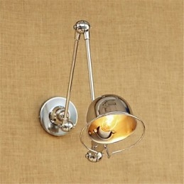 Applique da parete cromata con braccio oscillante e faretto da incasso, 1x E14 40 W