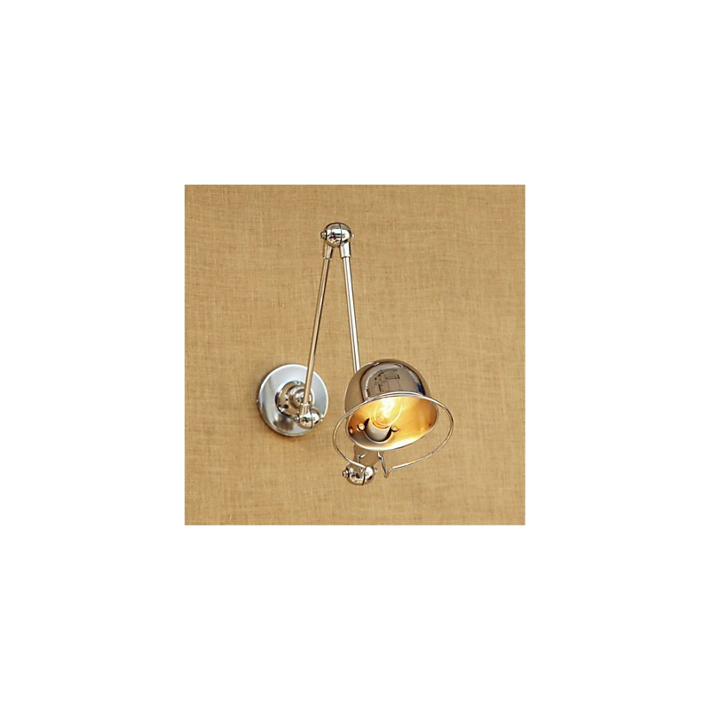 Applique da parete cromata con braccio oscillante e faretto da incasso, 1x E14 40 W
