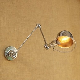 Applique da parete cromata con braccio oscillante e faretto da incasso, 1x E14 40 W