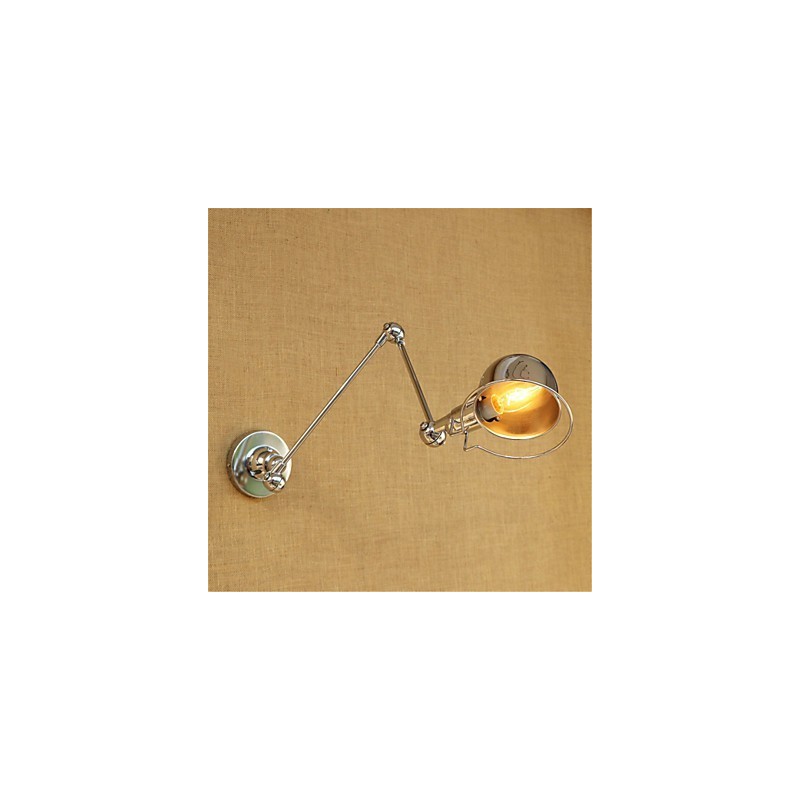 Applique da parete cromata con braccio oscillante e faretto da incasso, 1x E14 40 W