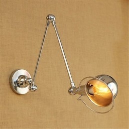 Applique da parete cromata con braccio oscillante e faretto da incasso, 1x E14 40 W