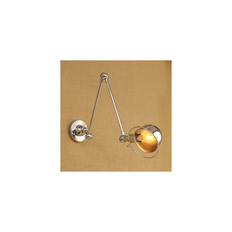 Applique da parete cromata con braccio oscillante e faretto da incasso, 1x E14 40 W