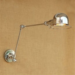 Applique da parete cromata con braccio oscillante e faretto da incasso, 1x E14 40 W