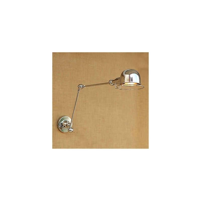 Applique da parete cromata con braccio oscillante e faretto da incasso, 1x E14 40 W