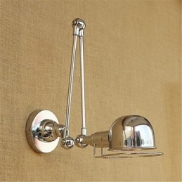 Applique da parete cromata con braccio oscillante e faretto da incasso, 1x E14 40 W
