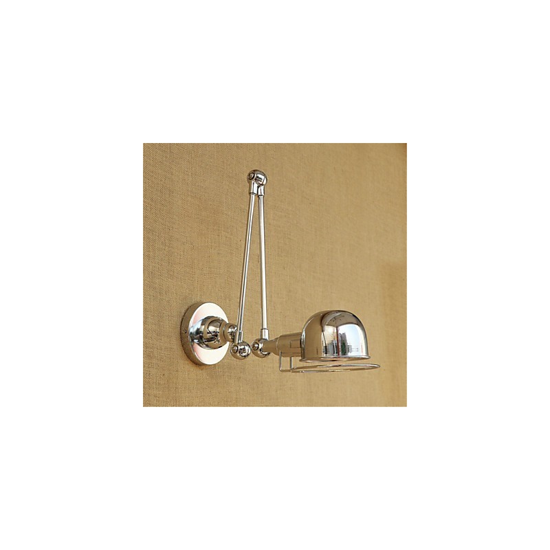 Applique da parete cromata con braccio oscillante e faretto da incasso, 1x E14 40 W