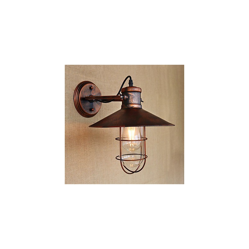 Applique da parete LED mini rustica retrò dipinta, 1 lampadina E26/E27 4 W