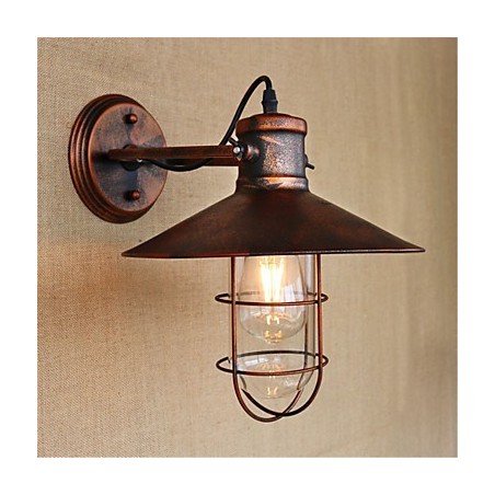 Applique da parete LED mini rustica retrò dipinta, 1 lampadina E26/E27 4 W